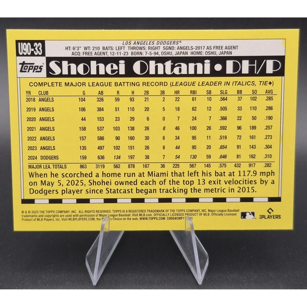 2025 Topps Update Series Shohei Ohtani #U90-33 1990 Rainbow Foil Dodgers - Picture 2 of 12